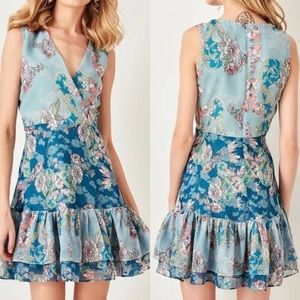 Floral Dress Wrap Design Ruffle Hem